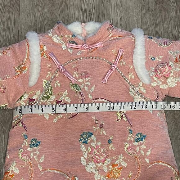 Baby Girls Chinese Dress Coat L Costume New Year Festive Traditional Outerwear - Picture 4 of 10